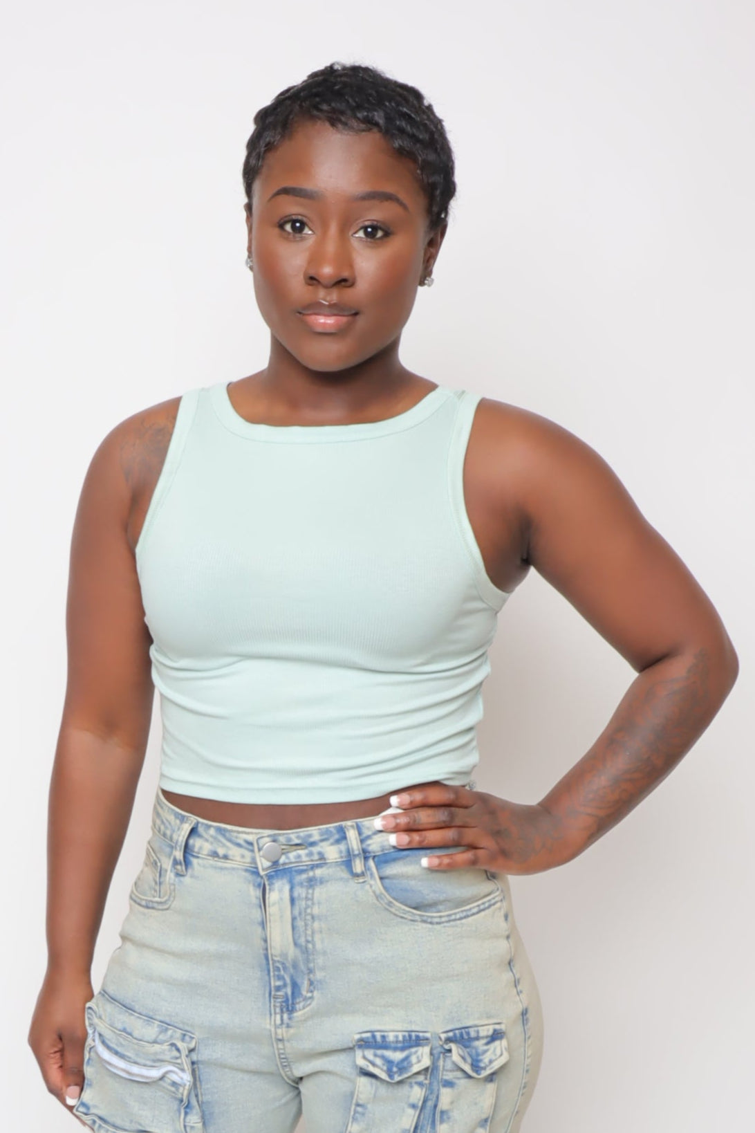 Soft Teal Shoulder Moment