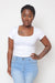 U-Neck Crop Tee-WHITE