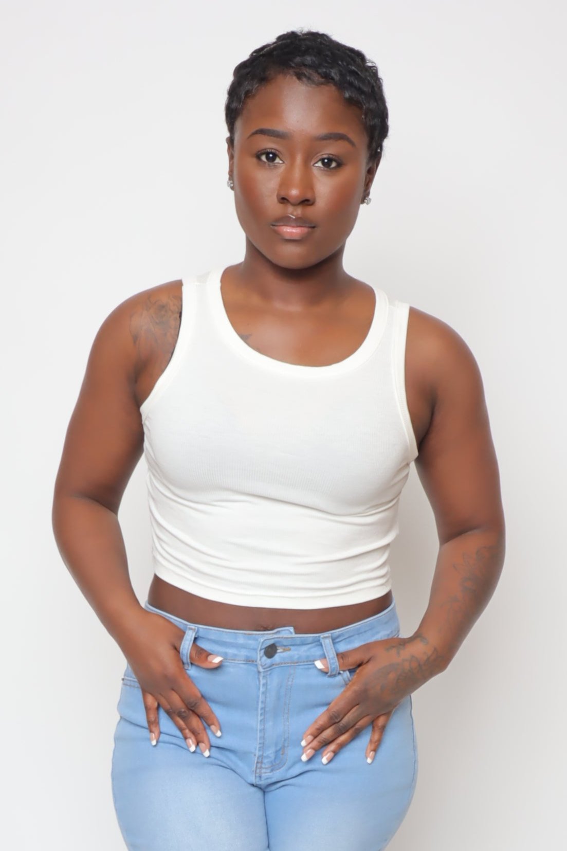 Bare Beauty Ribbed Top-Beige