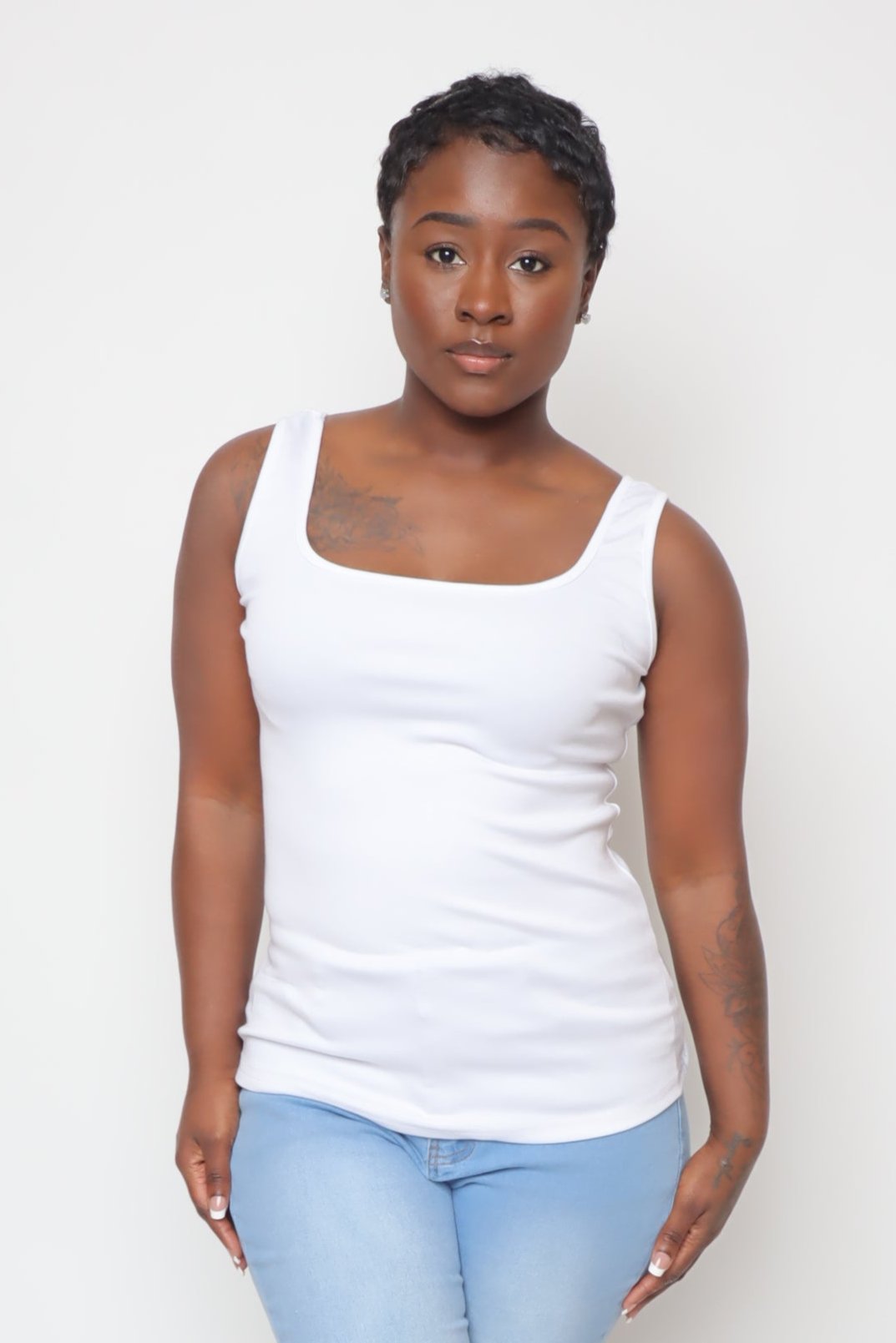 Radiance Shoulder Tank-White