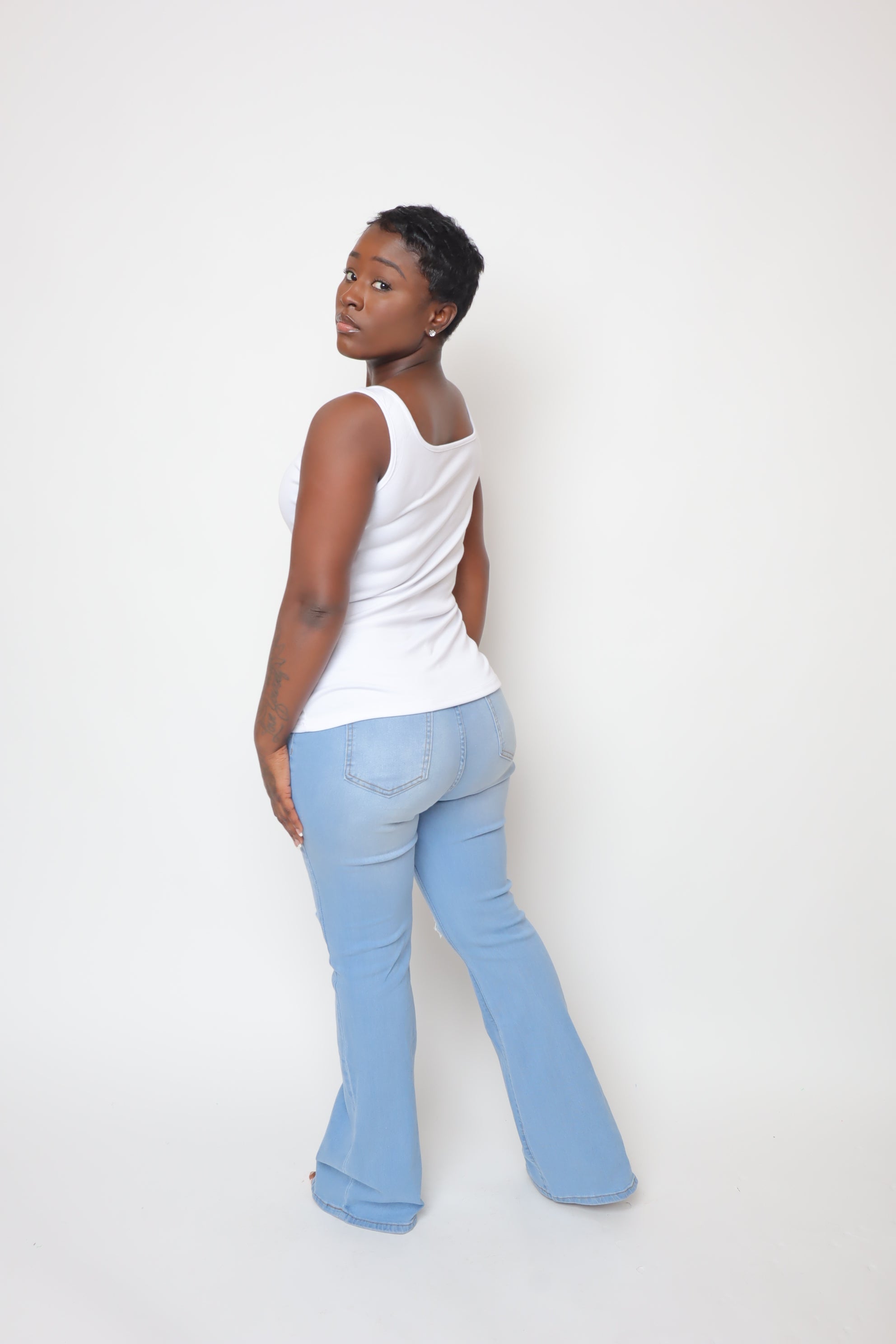 Radiance Shoulder Tank-White