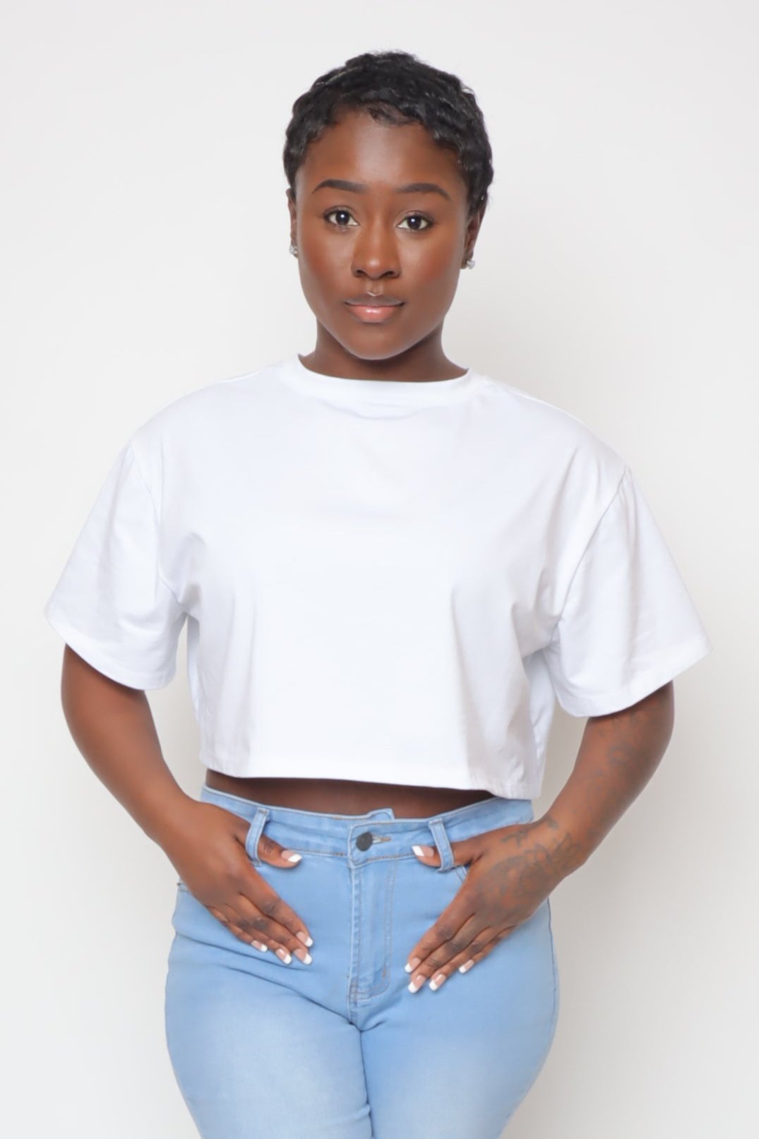 Effortless Chic Crop Tee-White