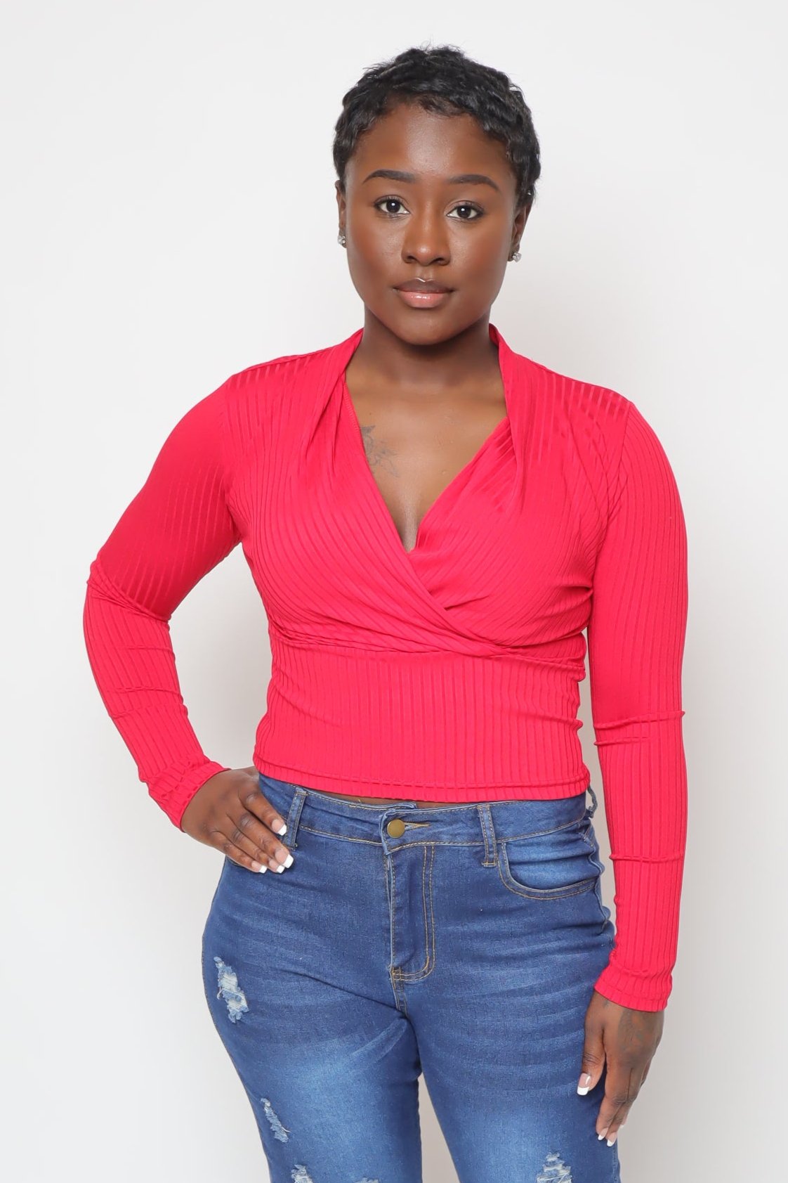 Classic Vibe Knit Top Red