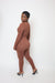 Ribbed Sculpted Bodycon Jumpsuit-Brown