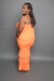 Georgia Peach Spring Strapless Maxi Dress