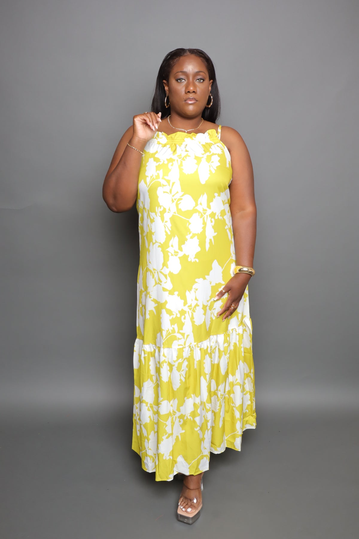 Boho Bliss Ruffle Maxi Dress (Yellow)