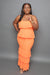 Georgia Peach Spring Strapless Maxi Dress